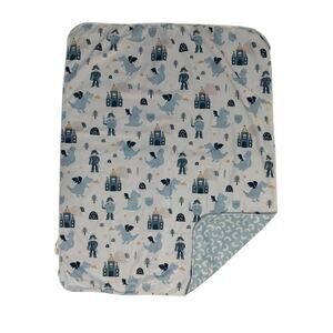 SL Home Fashion Knight Armor Dragon Castle Prince Blue Baby Kids Blanket Lovey